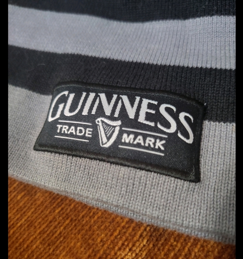 Guinness Men's Black and Gray 100% Cotton Double Lined Beanie Cap